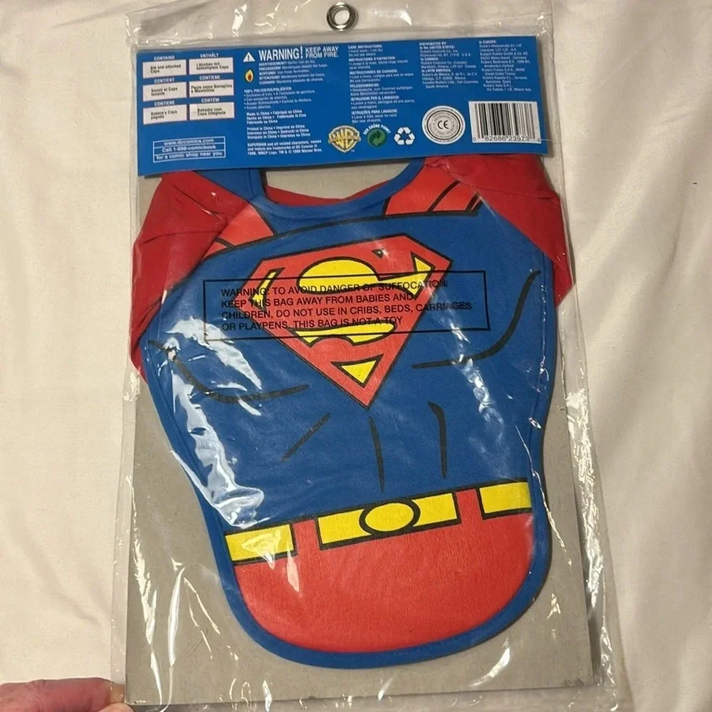 SUPERMAN KIDS COSTUME BIB AND CAPE SET RUBIE'S N-9M 1999 SEALED